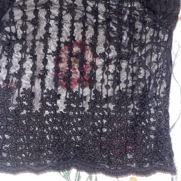 Topshop gorgeous sheer embroidered long sleeve top - Picture 5 of 5